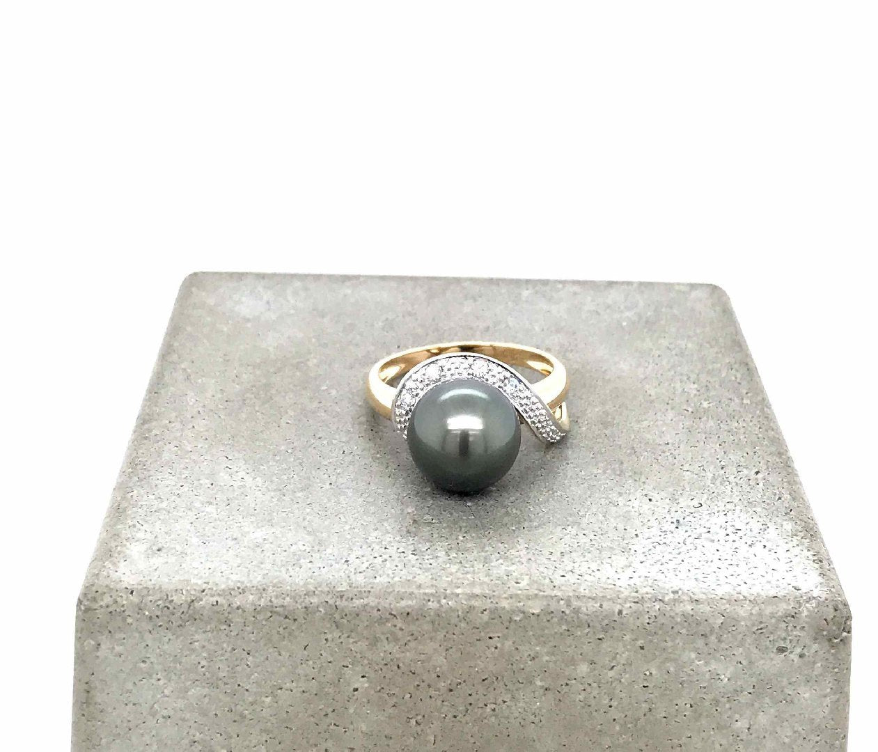 antiker-echtschmuck-antike-ringe-Ring Bicolor Gold 585 mit Perle & Brillanten-10314-Prejou