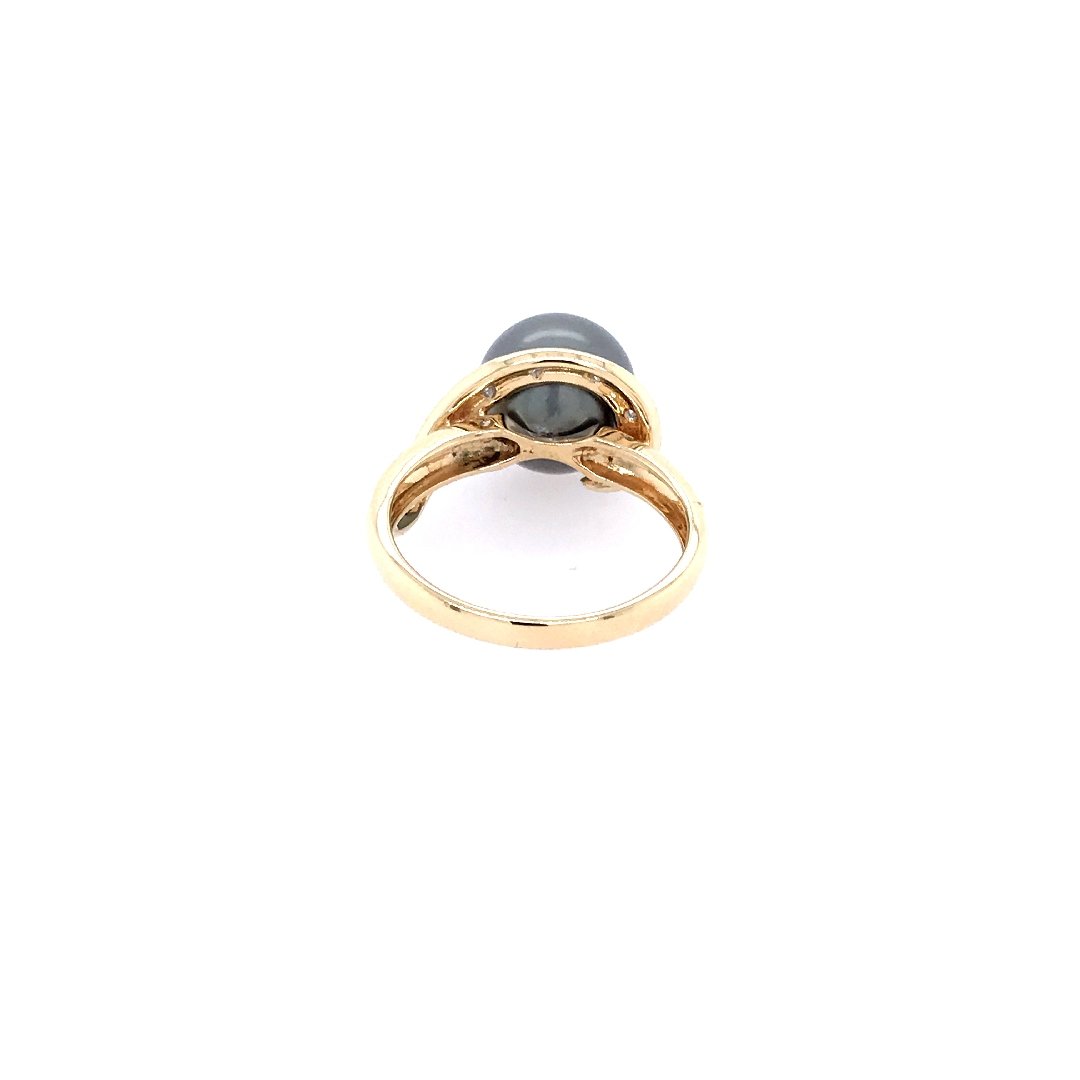 antiker-echtschmuck-antike-ringe-Ring Bicolor Gold 585 mit Perle &amp; Brillanten-10314-Prejou