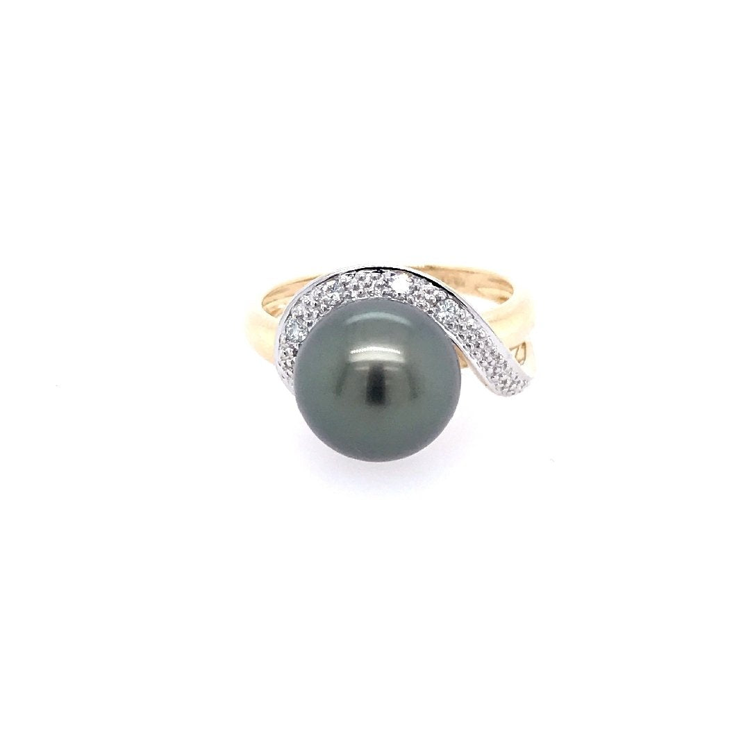 antiker-echtschmuck-antike-ringe-Ring Bicolor Gold 585 mit Perle & Brillanten-10314-Prejou