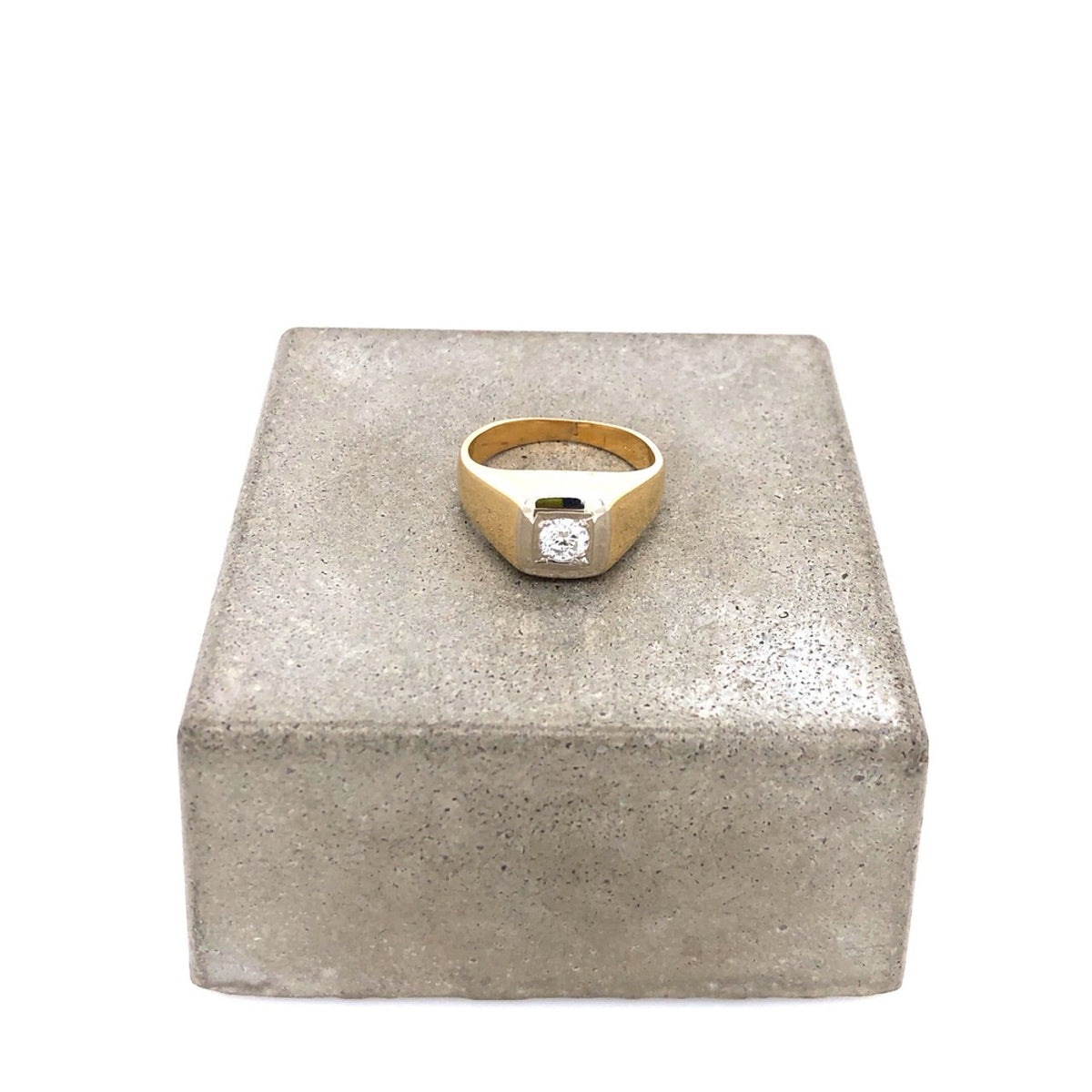 antiker-echtschmuck-antike-ringe-Ring Bicolor Gold 750 mit Brillant 0,36 ct.-10123-Prejou