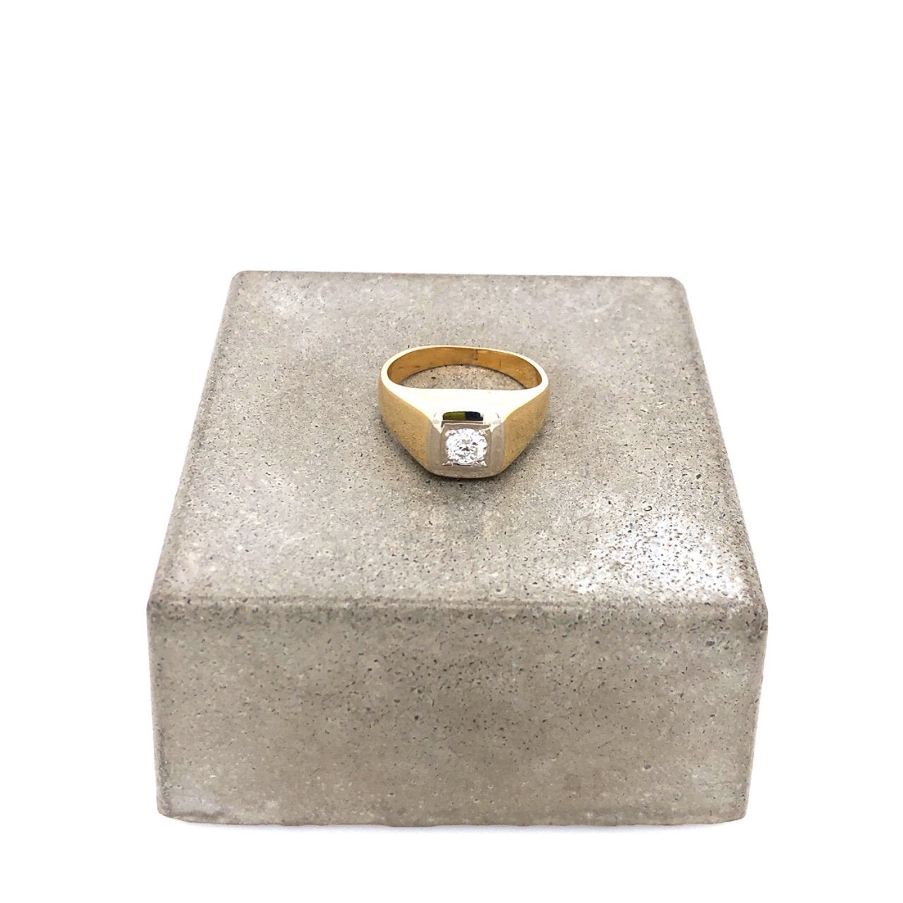 antiker-echtschmuck-antike-ringe-Ring Bicolor Gold 750 mit Brillant 0,36 ct.-10123-Prejou