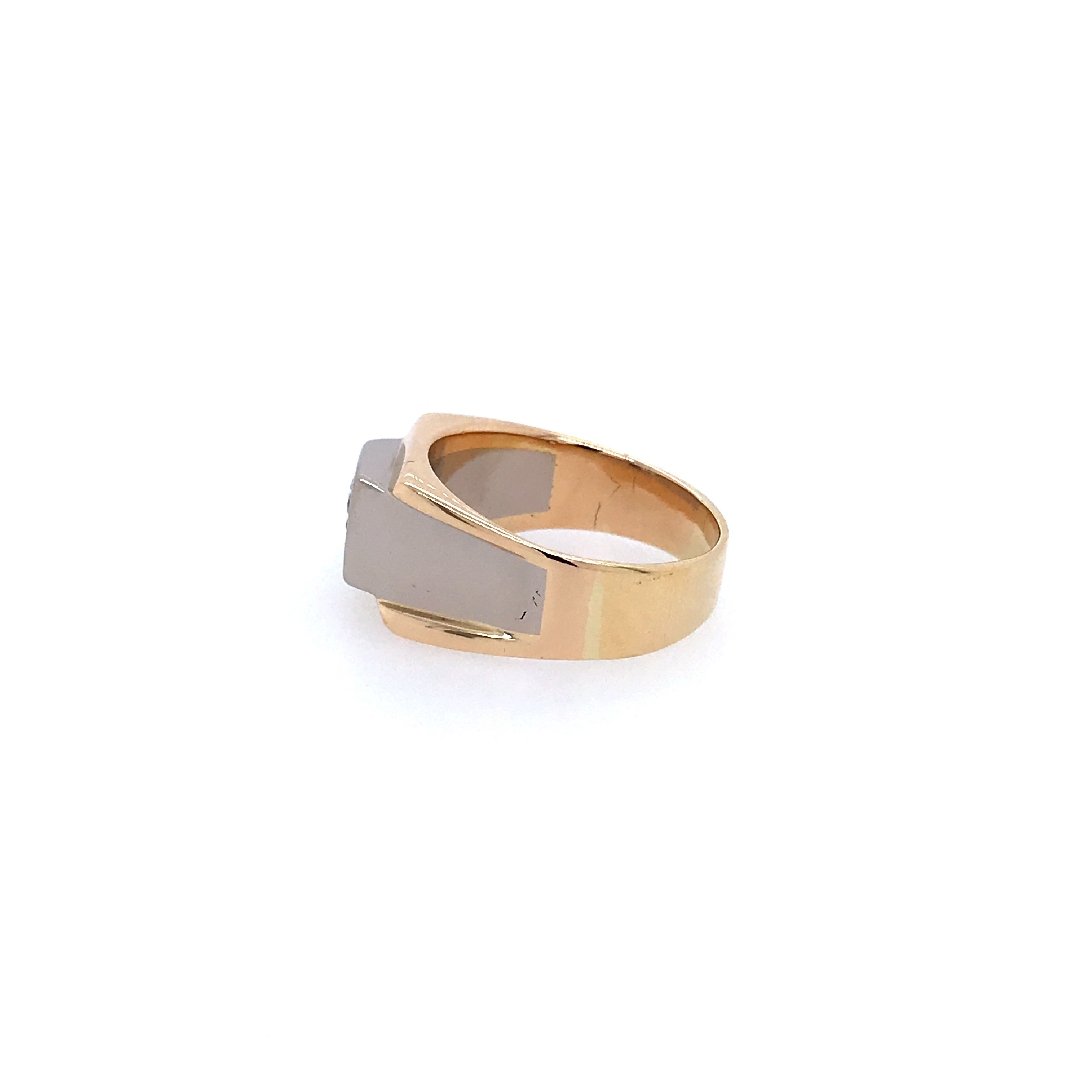 antiker-echtschmuck-antike-ringe-Ring Bicolor Gold 750 mit Brillant 0,75ct-10260-Prejou