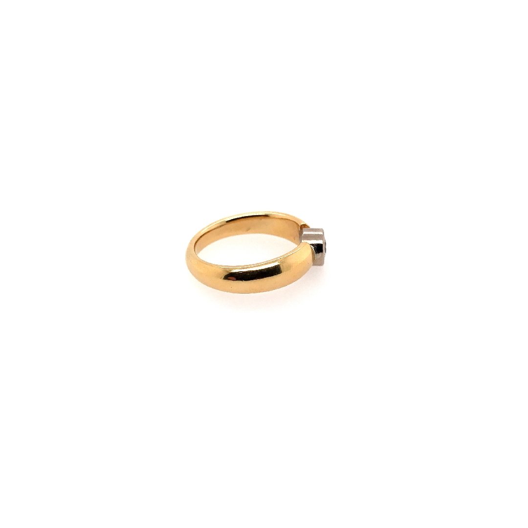 antiker-echtschmuck-antike-ringe-Ring Bicolor Gold 750 mit Brillant-10592-Prejou