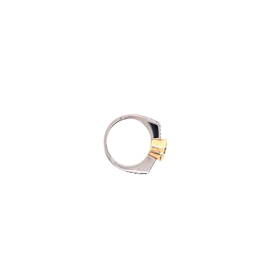 Vintage Ring Bicolor Gold 750 mit Brillant 1,22 ct.-10183-Prejou