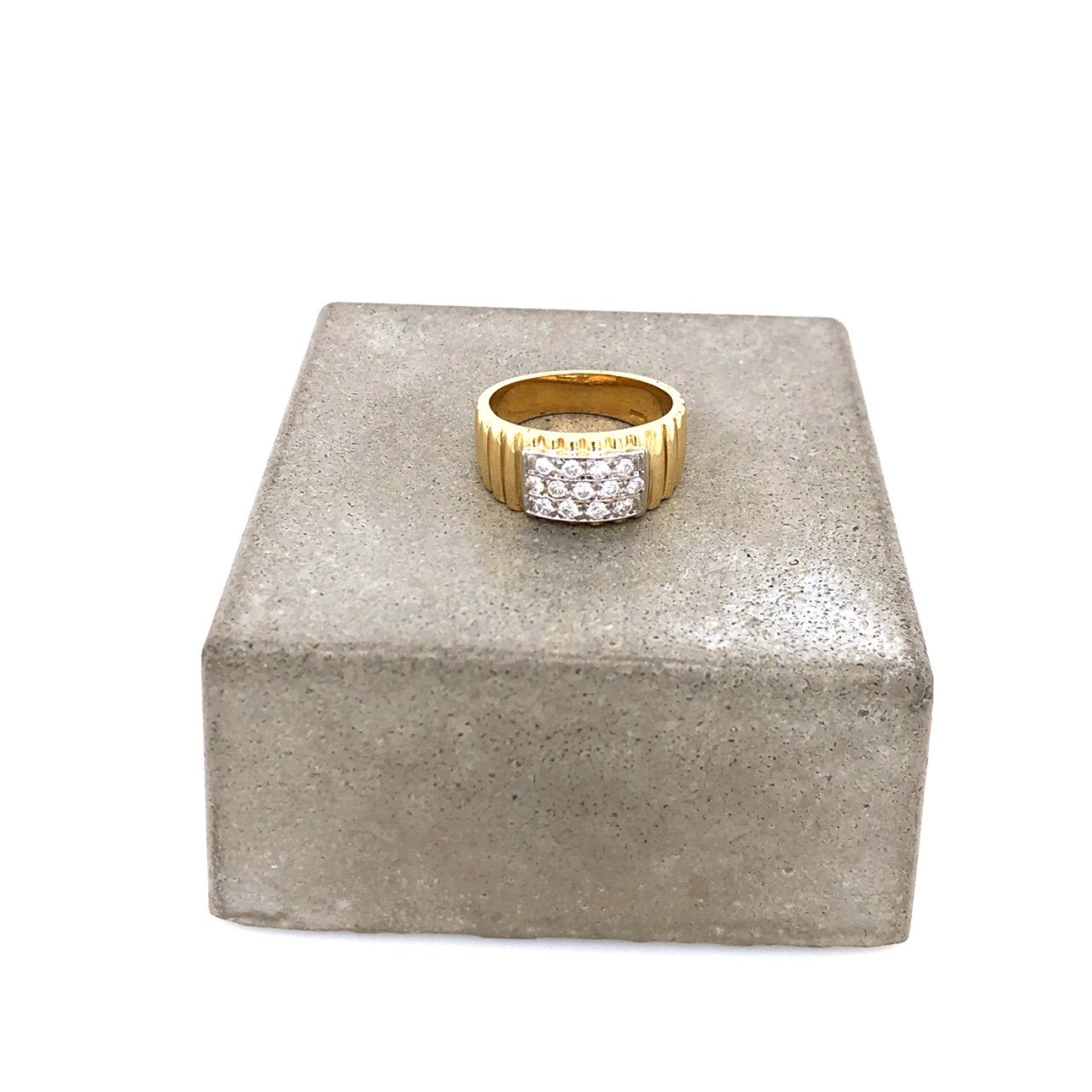 antiker-echtschmuck-antike-ringe-Ring Bicolor Gold 750 mit Brillanten-10111-Prejou