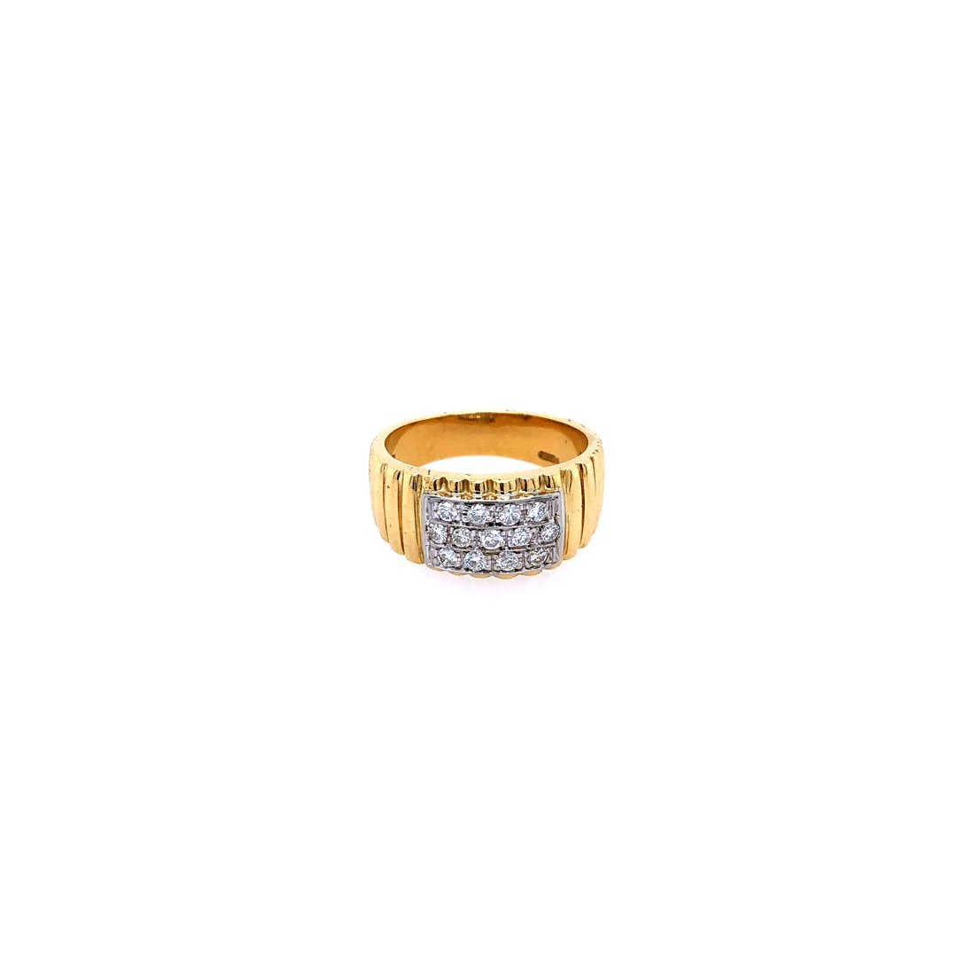 antiker-echtschmuck-antike-ringe-Ring Bicolor Gold 750 mit Brillanten-10111-Prejou