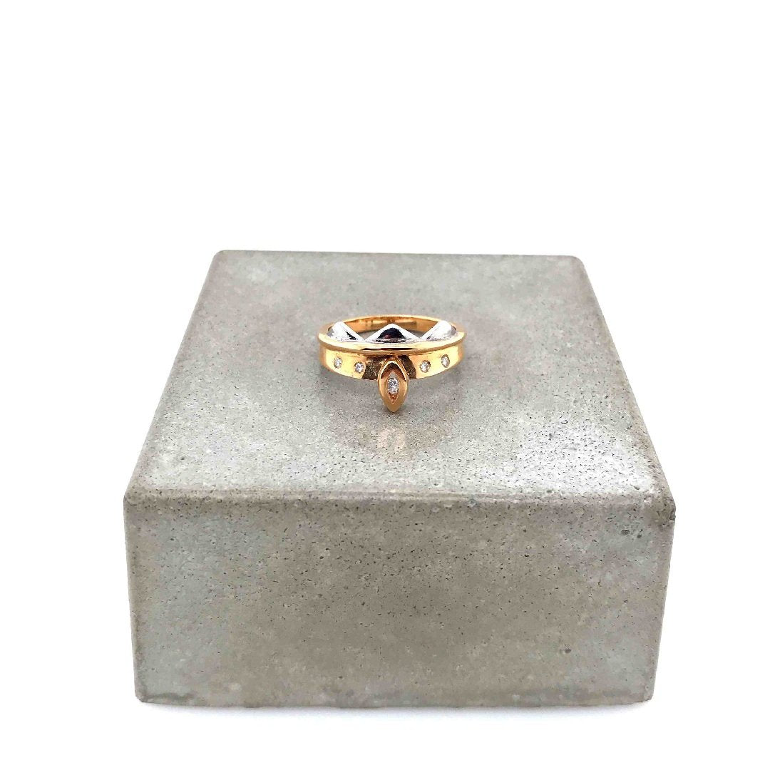 antiker-echtschmuck-antike-ringe-Ring Bicolor Gold 750 mit Brillanten-10341-Prejou