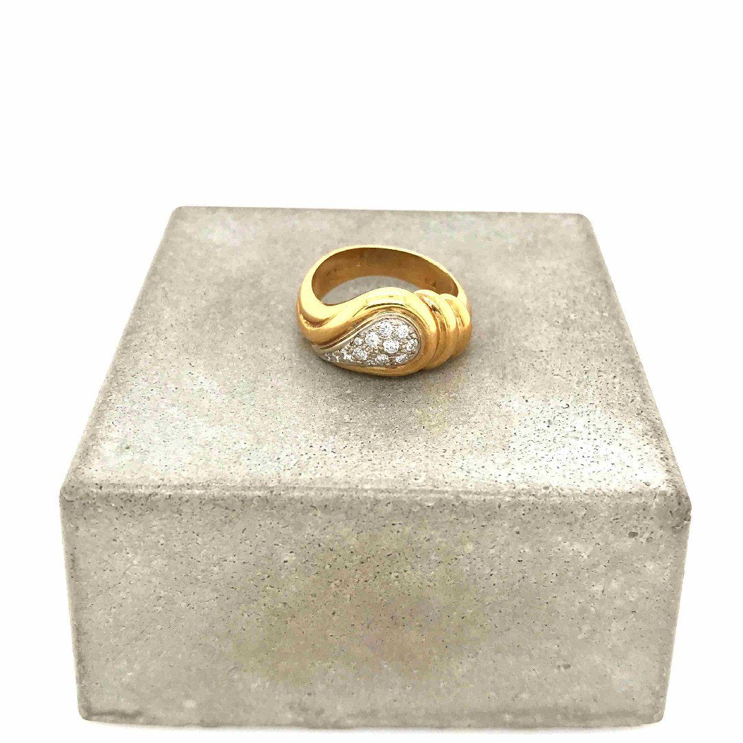 antiker-echtschmuck-antike-ringe-Ring Bicolor Gold 750 mit Brillanten-10605-Prejou
