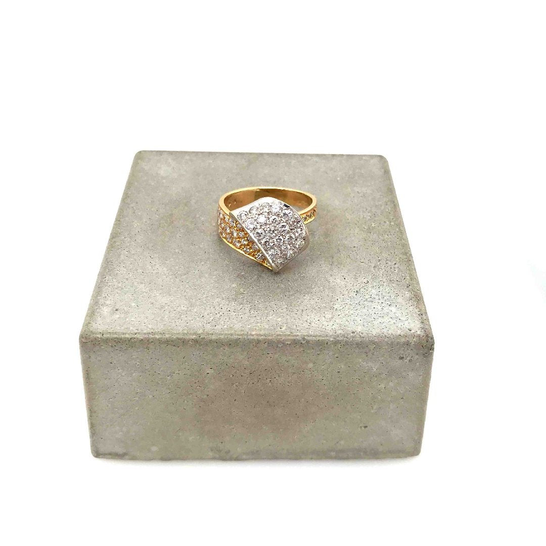 antiker-echtschmuck-antike-ringe-Ring Bicolor Gold 750 mit Brillanten-10773-Prejou
