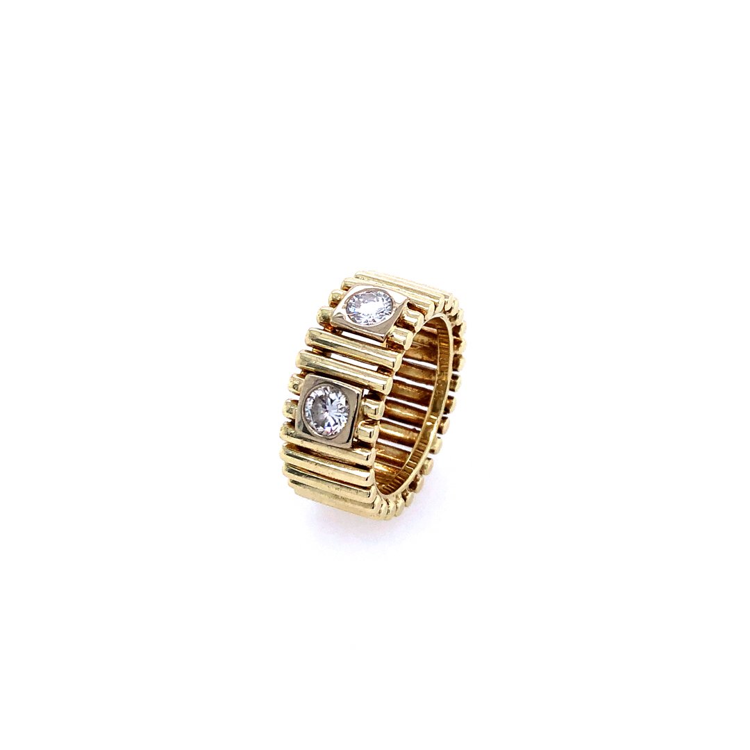 antiker-echtschmuck-antike-ringe-Ring Gelbgold 585 mit 2 Brillanten-10200-Prejou