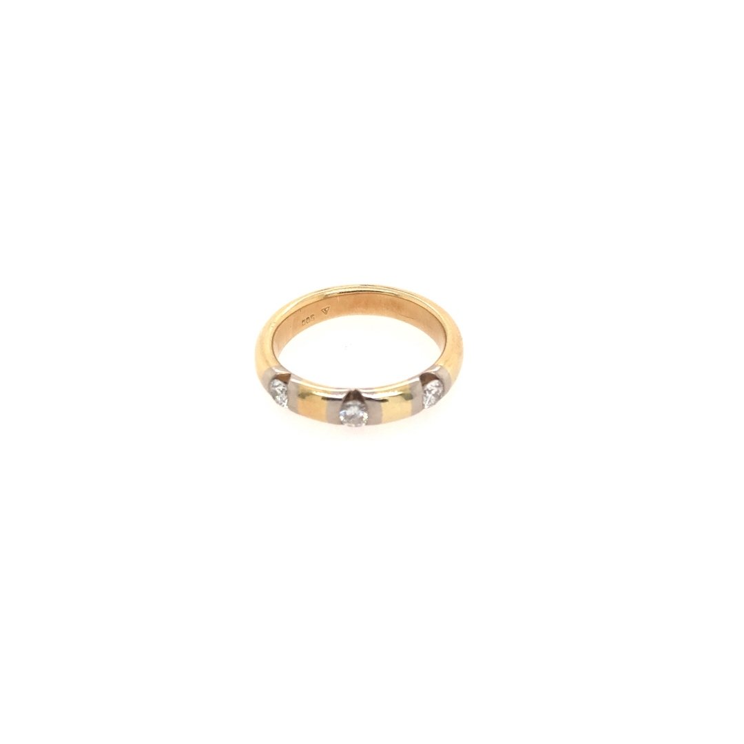 antiker-echtschmuck-antike-ringe-Ring Gelbgold 585 mit 3 Brillanten-10438-Prejou