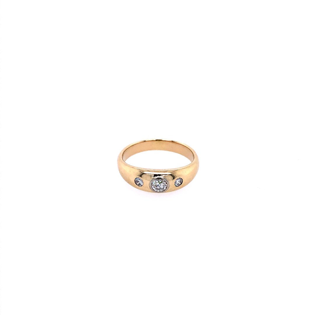 antiker-echtschmuck-antike-ringe-Ring Gelbgold 585 mit 3 Brillanten-11305-Prejou