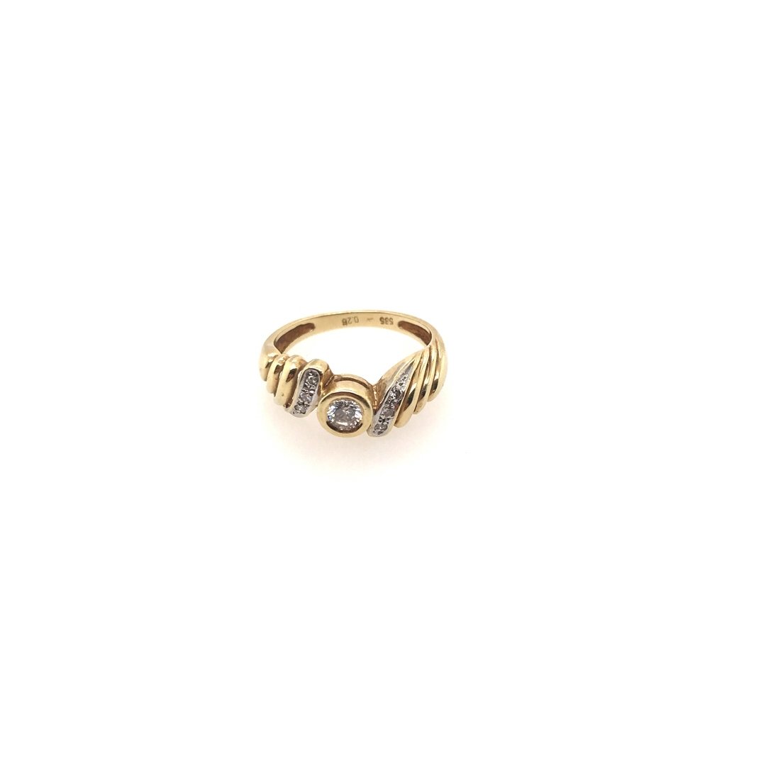 antiker-echtschmuck-antike-ringe-Ring Gelbgold 585 mit Brillanten-10001-Prejou