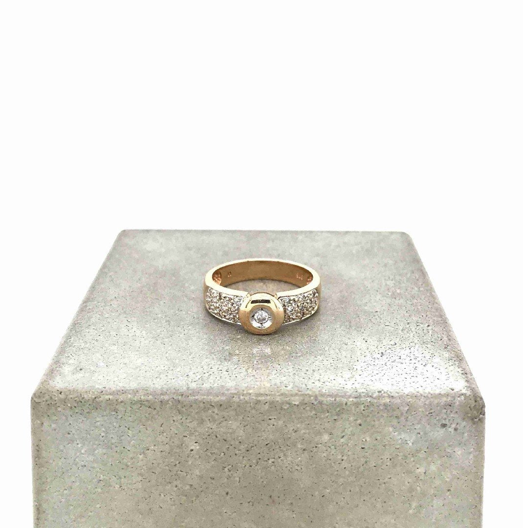 antiker-echtschmuck-antike-ringe-Ring Gelbgold 585 mit Brillanten-10524-Prejou