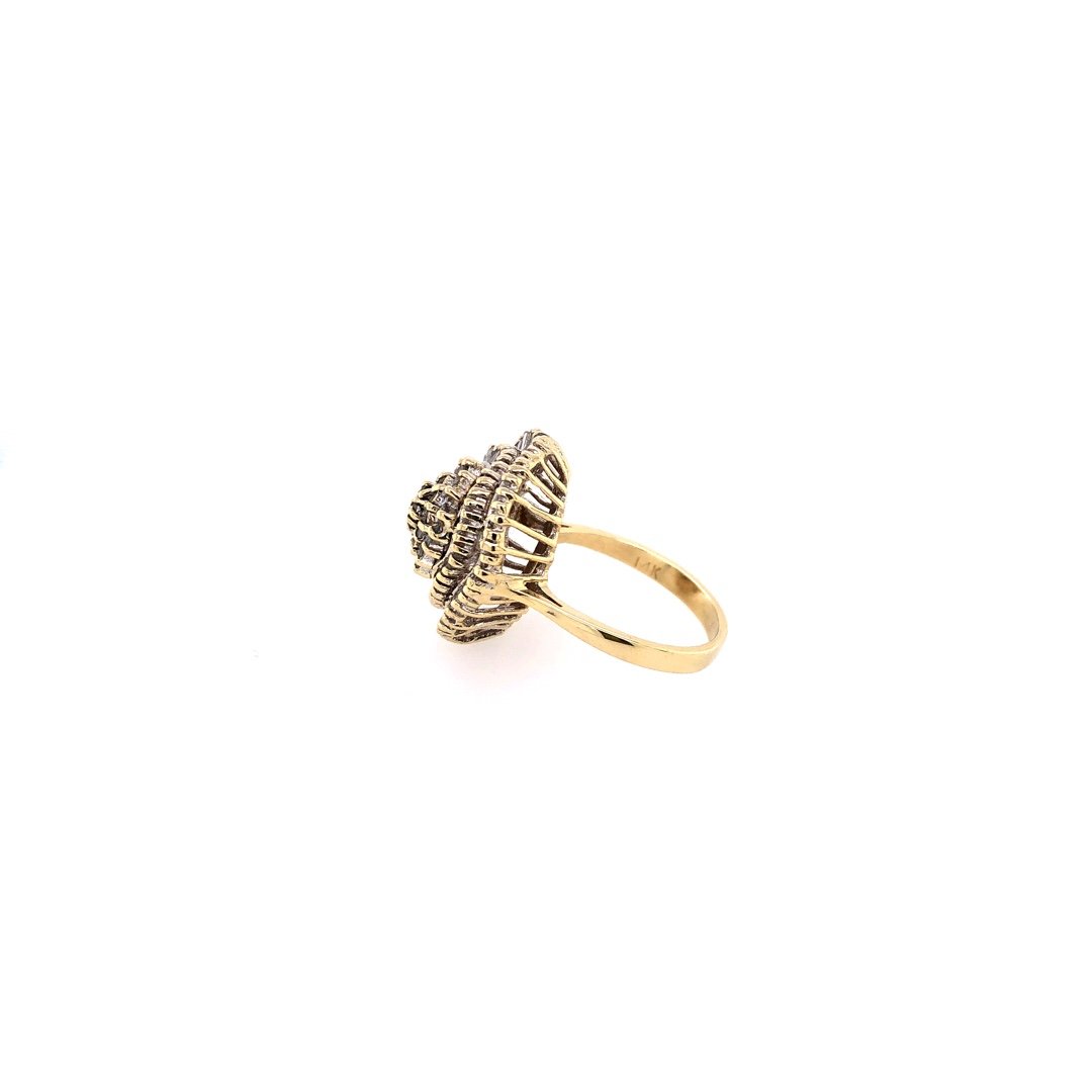 Gebrauchter Ring Gelbgold 585 mit Brillanten &amp; Diamanten-11439-Prejou