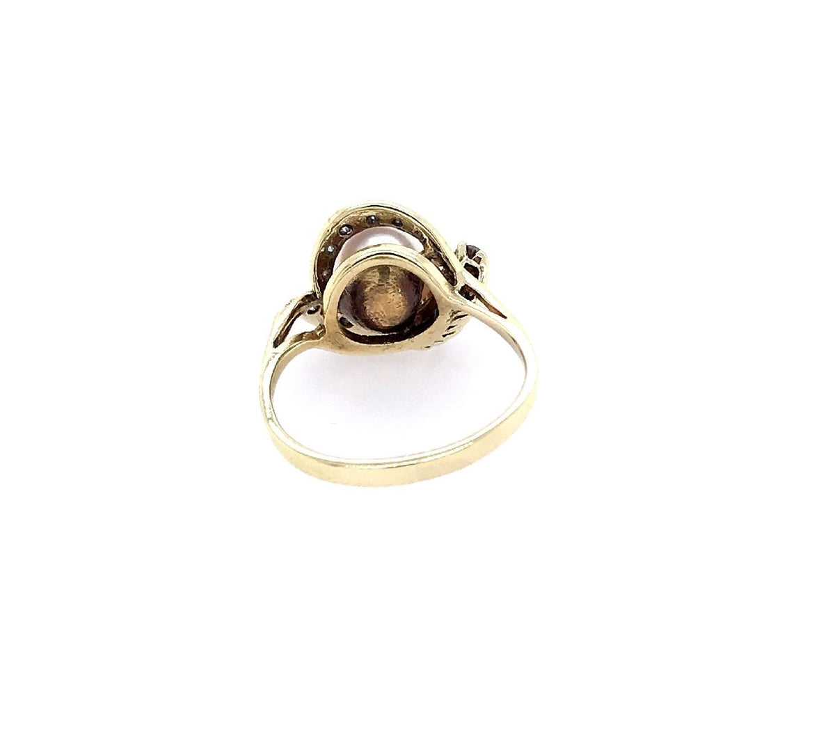 antiker-echtschmuck-antike-ringe-Ring Gelbgold 585 mit Perle, Diamanten &amp; Brillanten-10026-Prejou