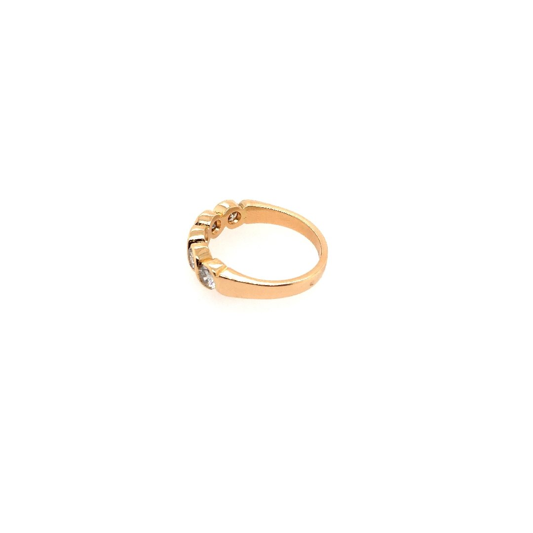 antiker-echtschmuck-antike-ringe-Ring Gelbgold 750 mit 5 Brillanten-10135-Prejou