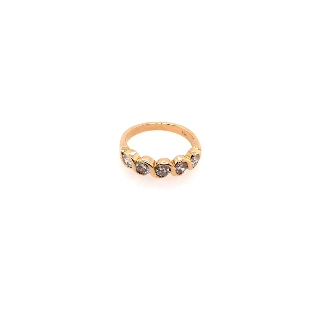 antiker-echtschmuck-antike-ringe-Ring Gelbgold 750 mit 5 Brillanten-10135-Prejou