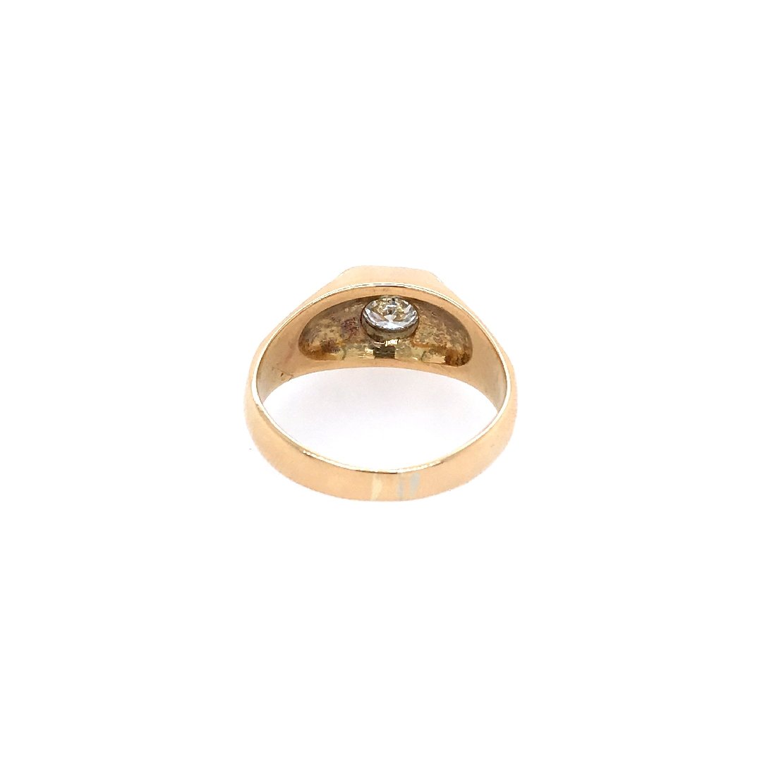 antiker-echtschmuck-antike-ringe-Ring Gelbgold 750 mit Brillant 0,85 ct-10117-Prejou