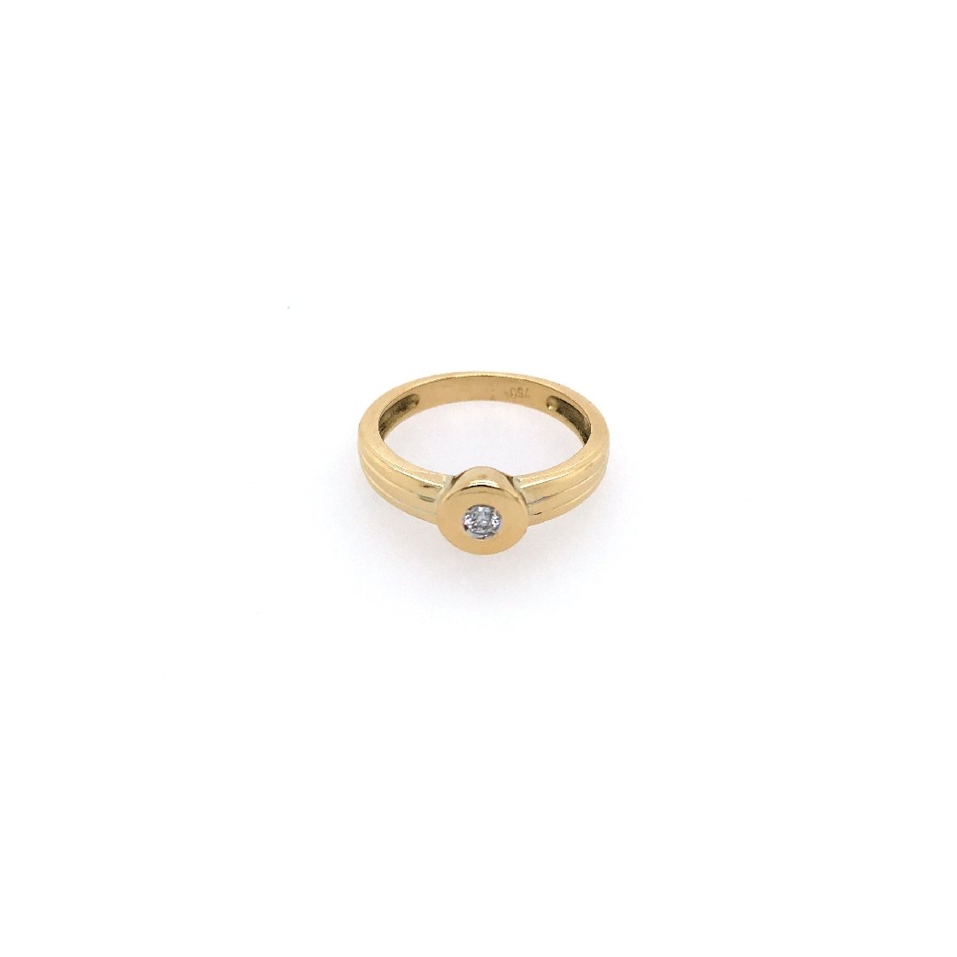 antiker-echtschmuck-antike-ringe-Ring Gelbgold 750 mit Brillant-10383-Prejou