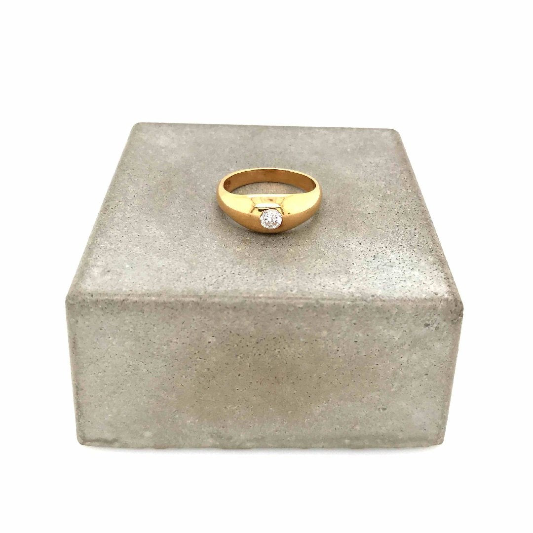 antiker-echtschmuck-antike-ringe-Ring Gelbgold 750 mit Brillant-10723-Prejou
