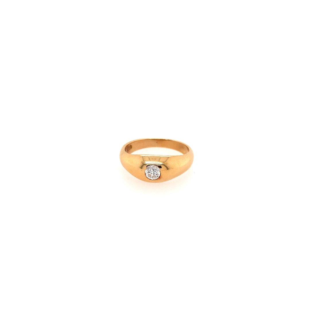 antiker-echtschmuck-antike-ringe-Ring Gelbgold 750 mit Brillant-10723-Prejou