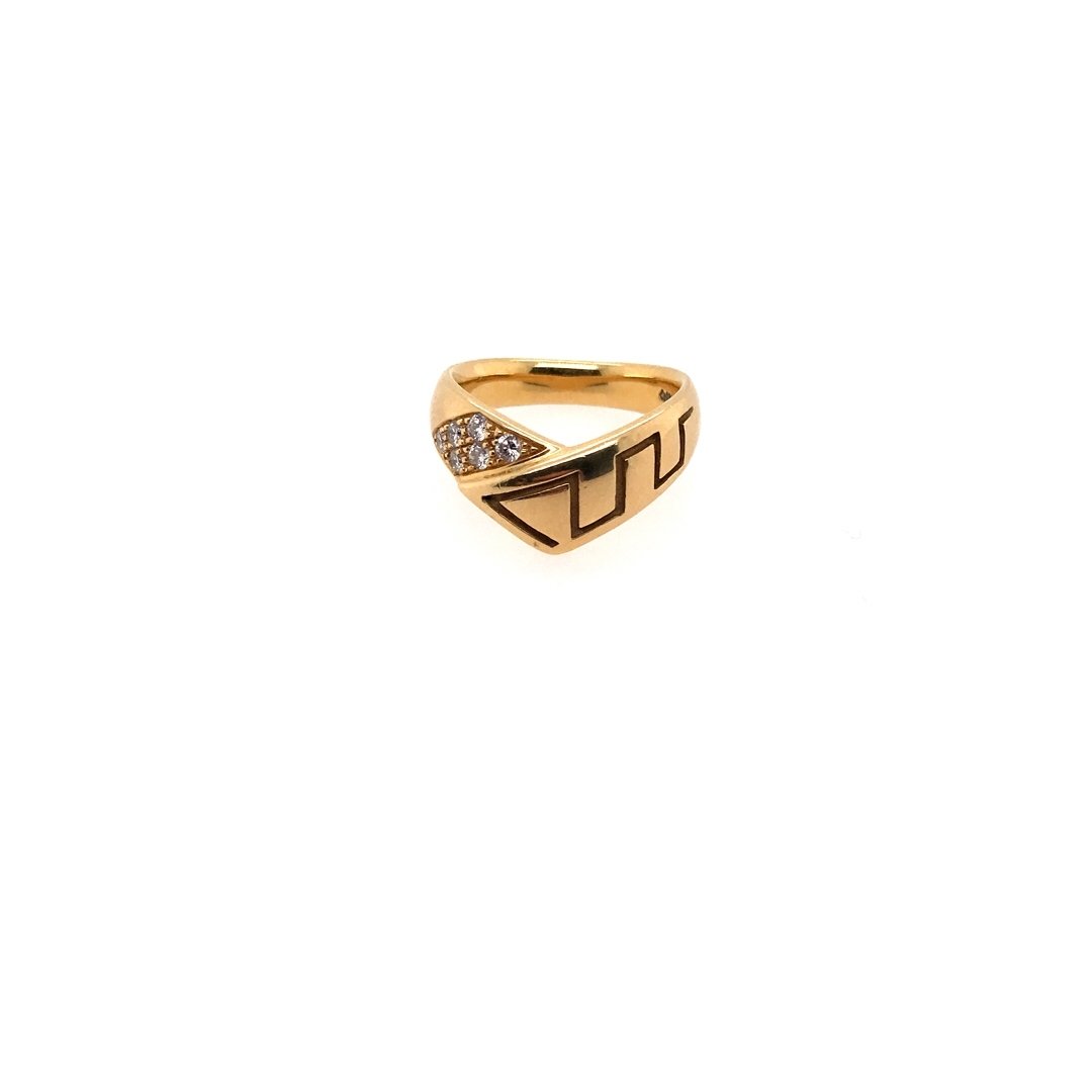 antiker-echtschmuck-antike-ringe-Ring Gelbgold 750 mit Brillanten-10491-Prejou
