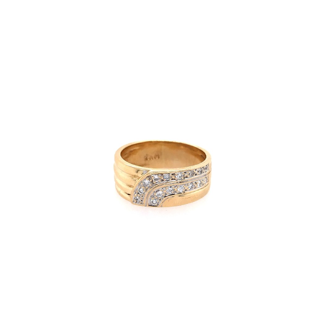 antiker-echtschmuck-antike-ringe-Ring Gelbgold 750 mit Brillanten-10627-Prejou