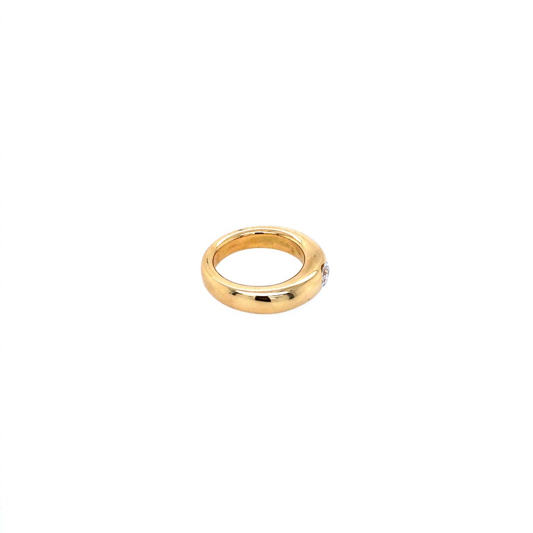 antiker-echtschmuck-antike-ringe-Ring Gelbgold 750 mit Diamant &quot;Oval-Cut&quot;-10298-Prejou
