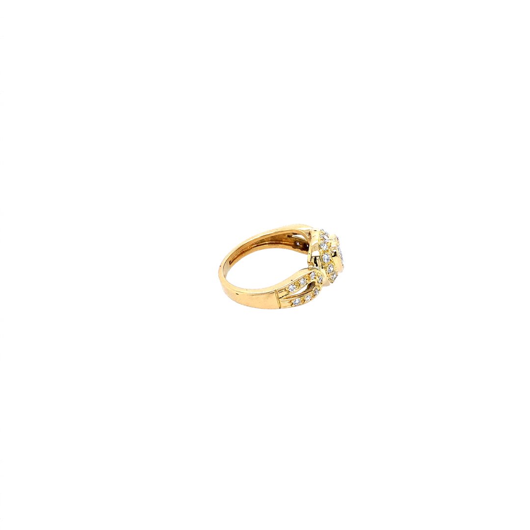 antiker-echtschmuck-antike-ringe-Ring Gelbgold 750 mit Diamanten &amp; Brillanten-10014-Prejou