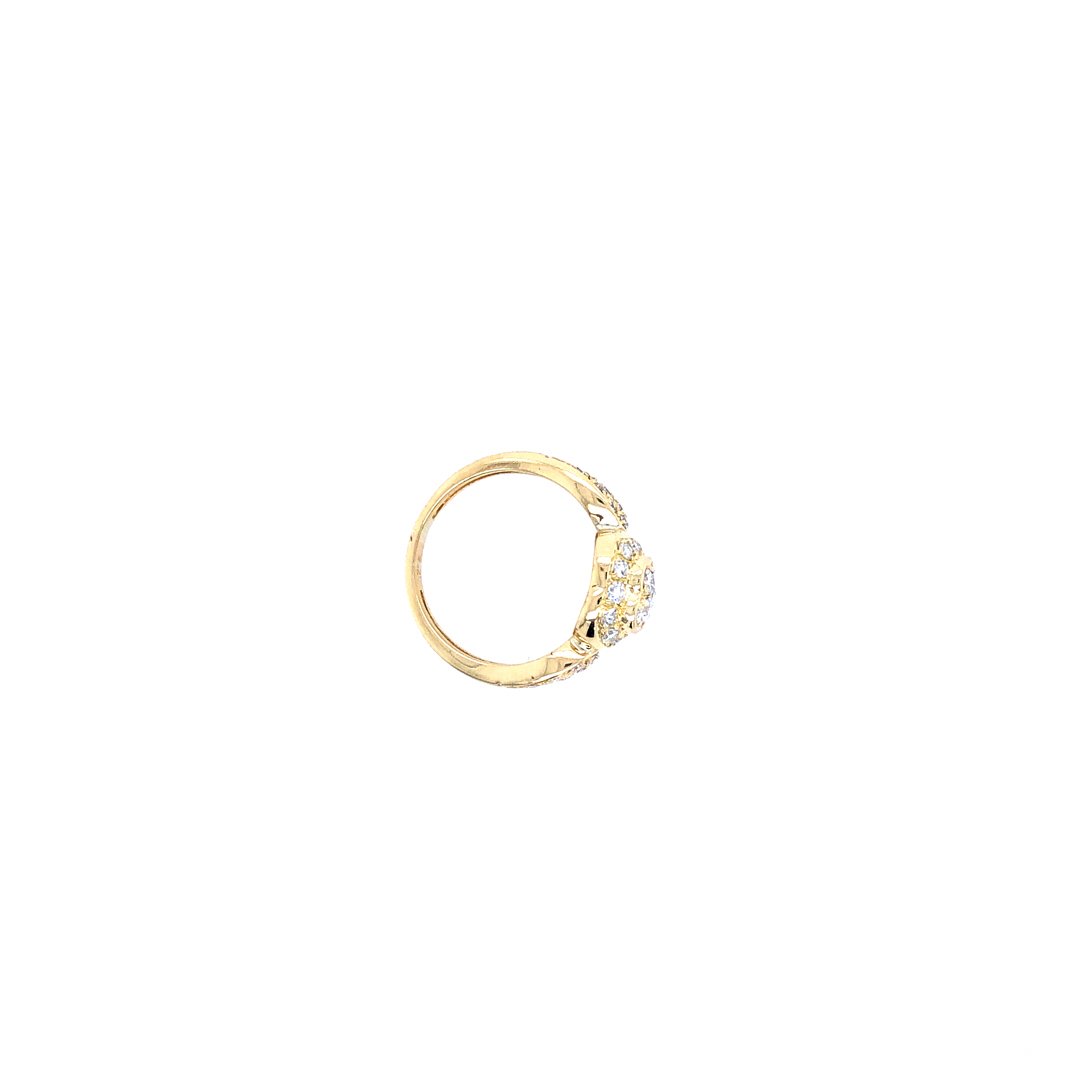 antiker-echtschmuck-antike-ringe-Ring Gelbgold 750 mit Diamanten &amp; Brillanten-10014-Prejou