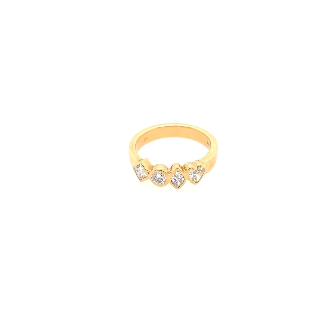 antiker-echtschmuck-antike-ringe-Ring Gelbgold 750 mit Diamanten &amp; Brillanten-10320-Prejou