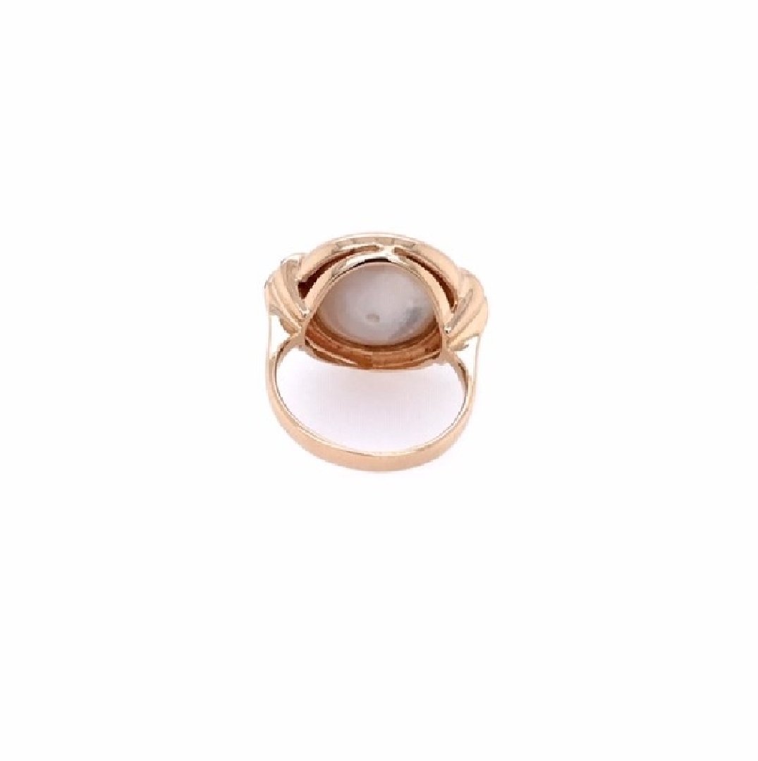 antiker-echtschmuck-antike-ringe-Ring Roségold 585 mit Perle &amp; Brillanten-10503-Prejou