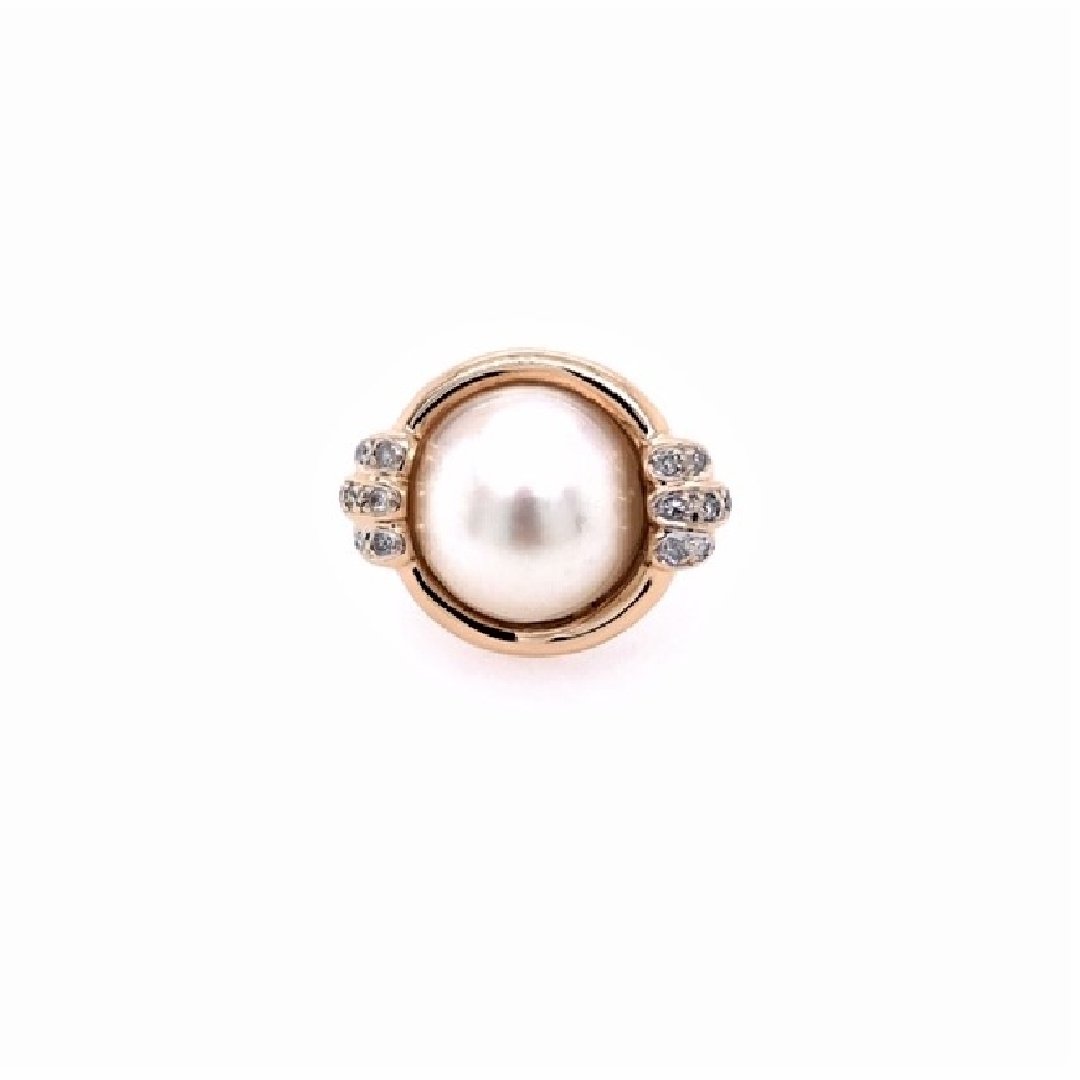 antiker-echtschmuck-antike-ringe-Ring Roségold 585 mit Perle & Brillanten-10503-Prejou
