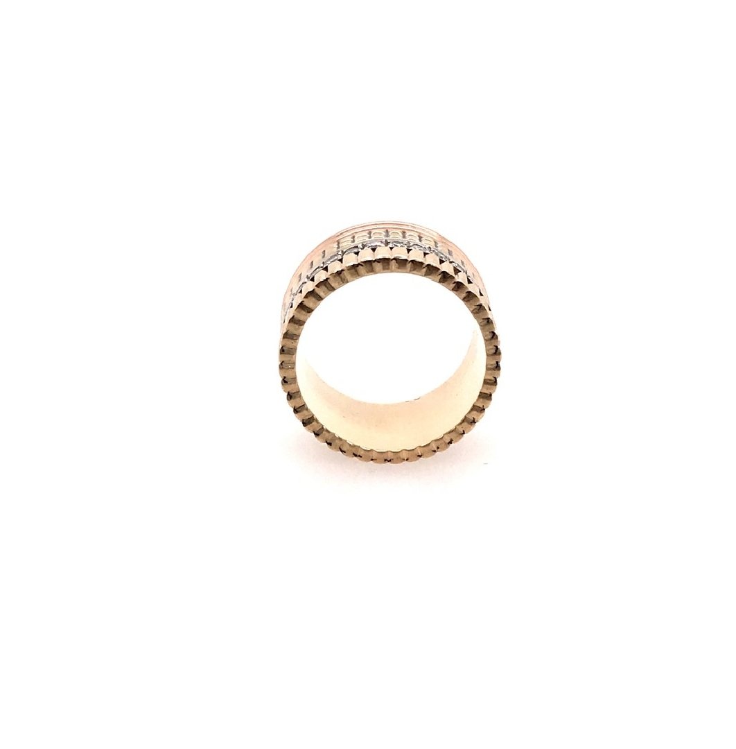 Vintage Ring Tricolor Gold 750 mit Brillanten-11014-Prejou