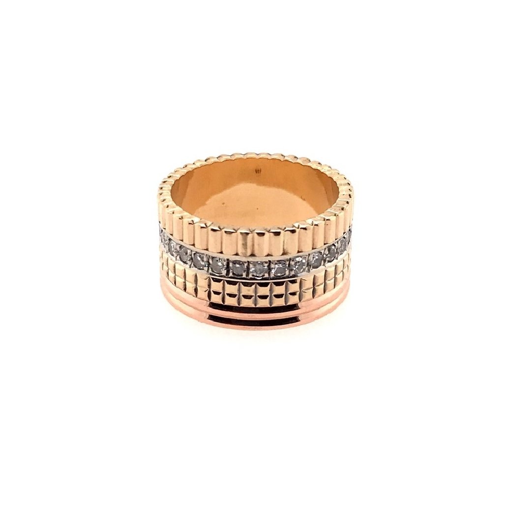 Vintage Ring Tricolor Gold 750 mit Brillanten-11014-Prejou