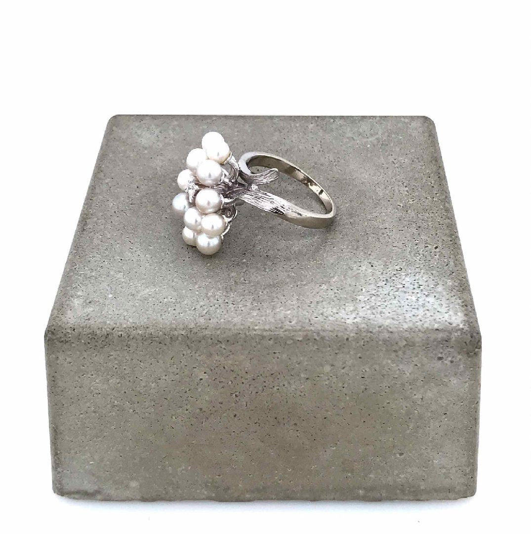 antiker-echtschmuck-antike-ringe-Ring Weissgold 585 mit Perlen & Brillant-10486-Prejou