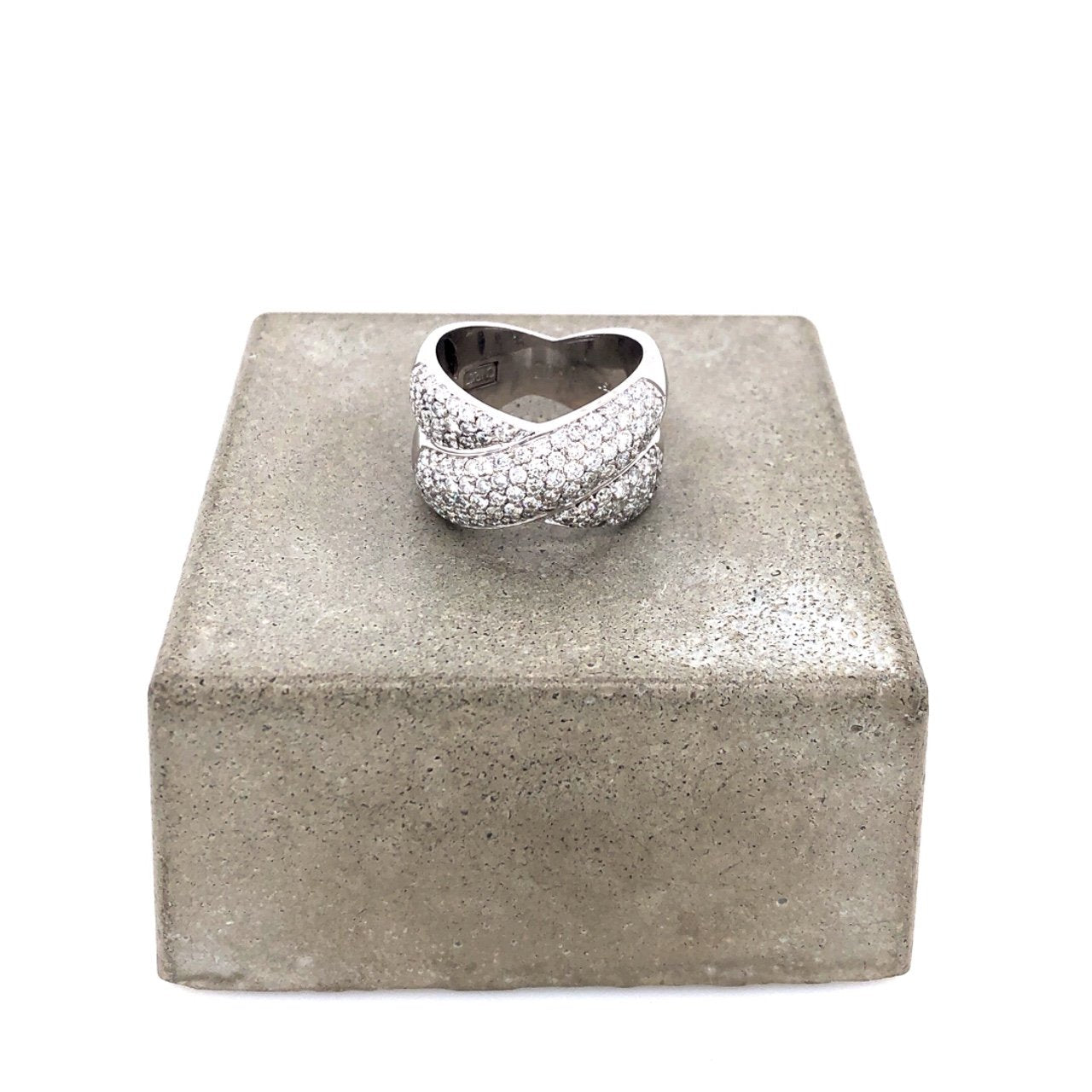 Vintage Ring Weissgold 750 mit Brillanten-10380-Prejou