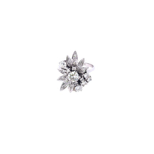 Vintage Ring Weissgold 750 mit Brillanten-10618-Prejou