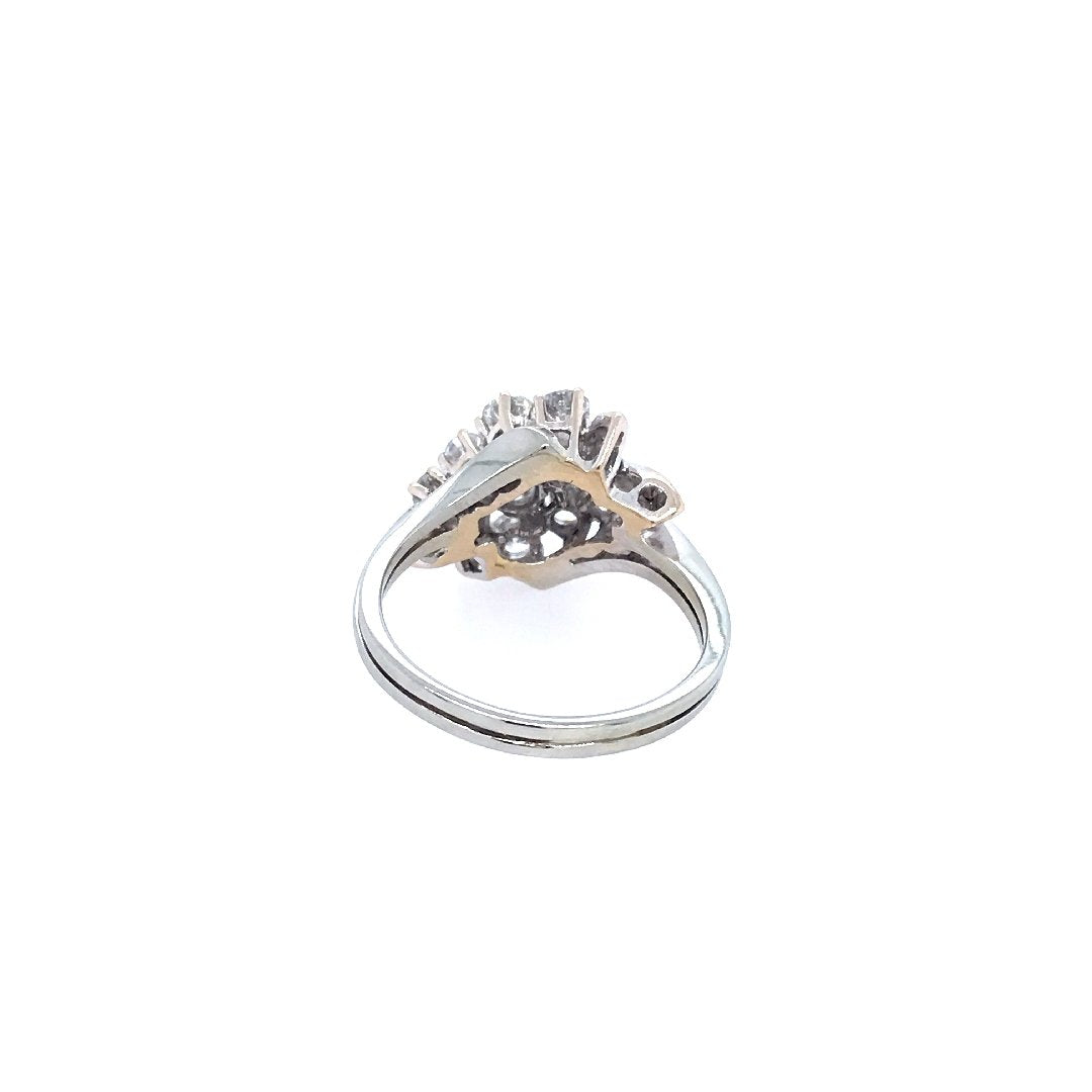antiker-echtschmuck-antike-ringe-Ring Weissgold 750 mit Brillanten &amp; Diamanten-11092-Prejou