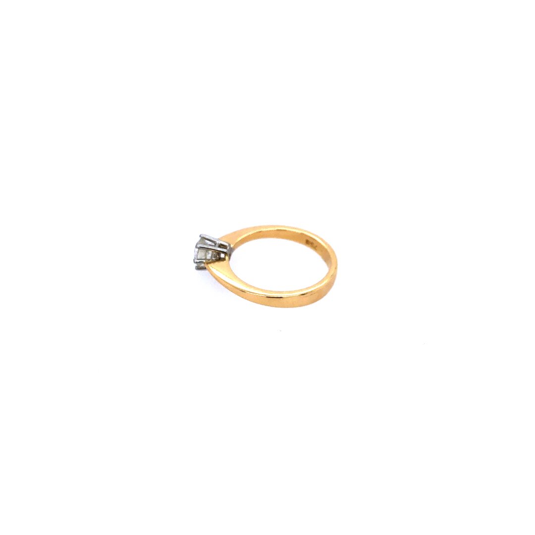 antiker-echtschmuck-antike-ringe-Solitaire Bicolor Gold 750 mit Brillant 0,53 ct.-10494-Prejou