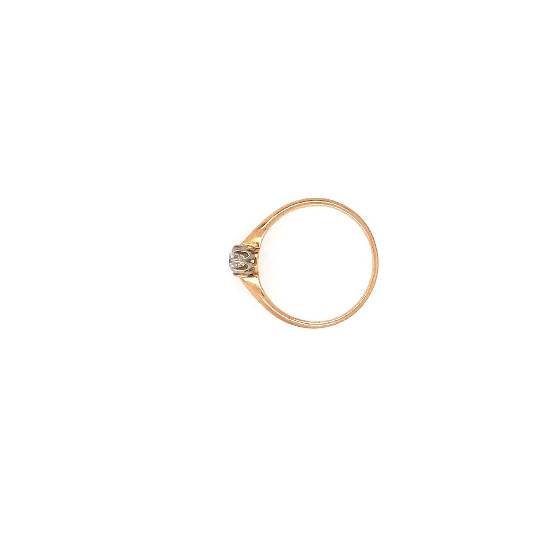 antiker-echtschmuck-antike-ringe-Solitaire Gelbgold 585 mit Diamant-10067-Prejou
