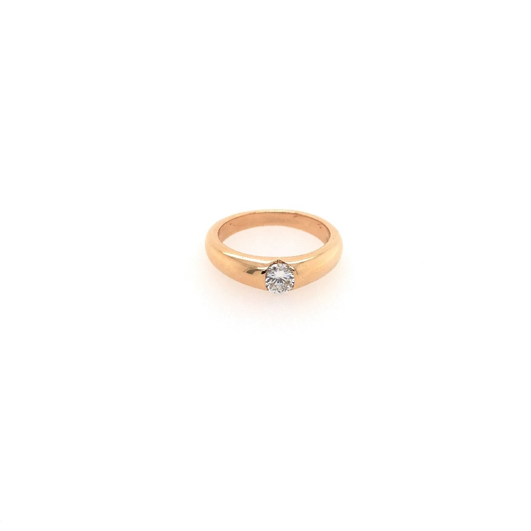 antiker-echtschmuck-antike-ringe-Solitaire Gelbgold 750 mit Brillant-10604-Prejou