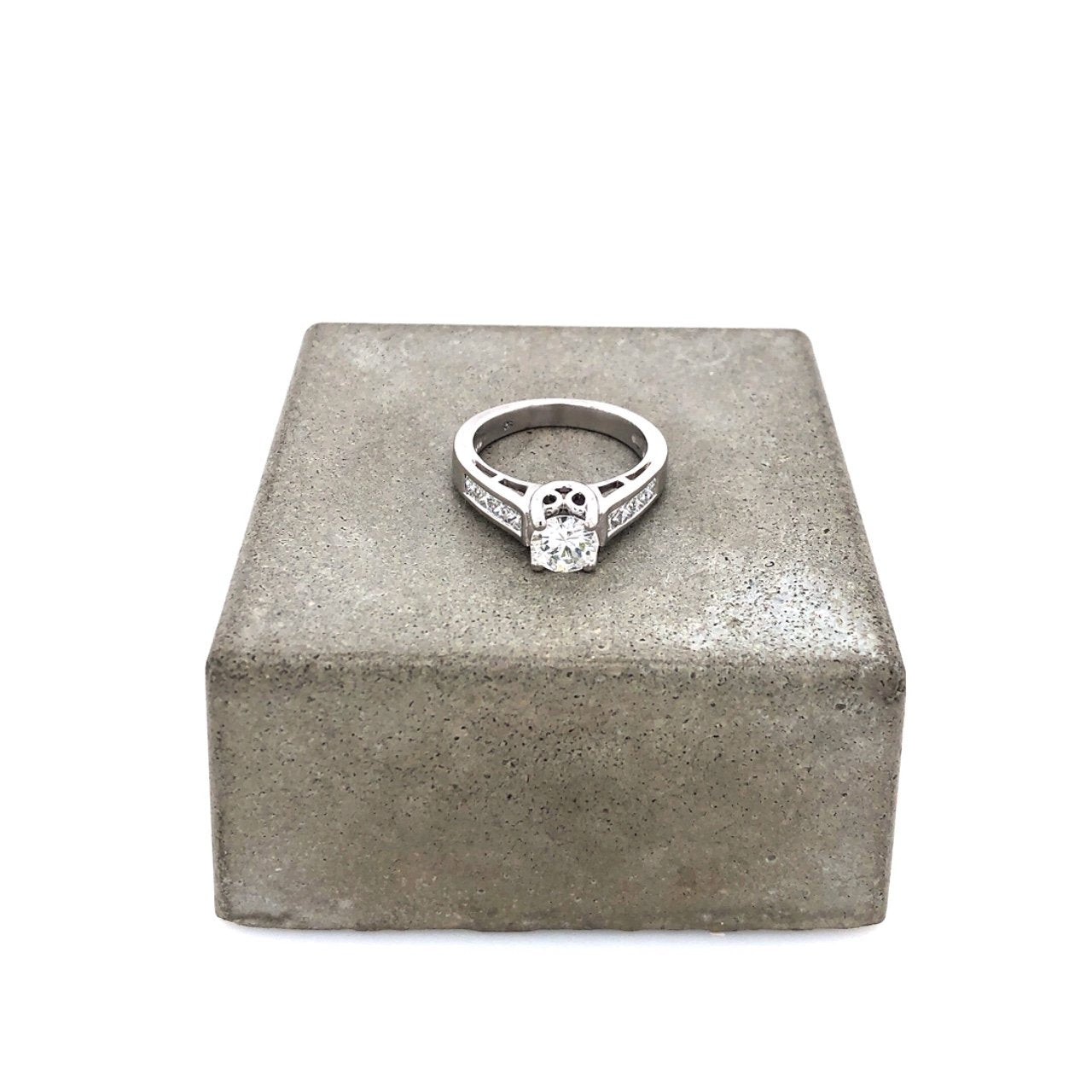 Vintage Ring-Solitaire Platin mit 1 Brillant 1,0 ct.-10492-Prejou