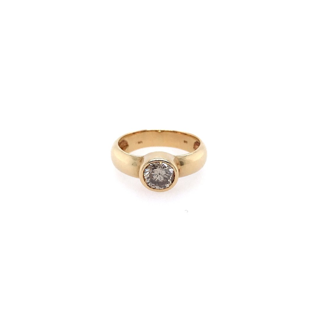 Vintage Ring-Solitaire Ring Gelbgold 585 mit Brillant 1 ct-10422-Prejou