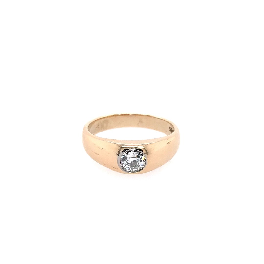 antiker-echtschmuck-antike-ringe-Solitaire Roségold 585 mit Diamant-10192-Prejou