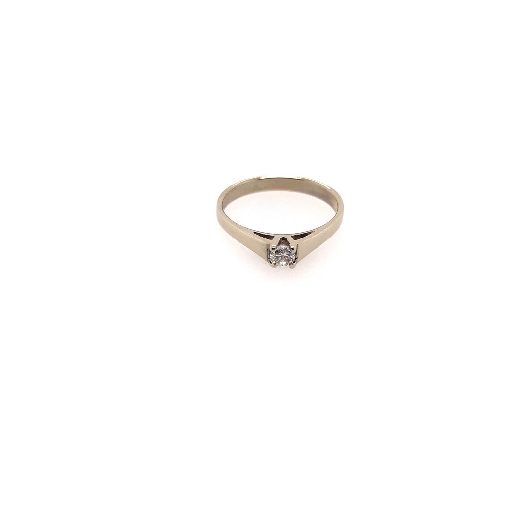 antiker-echtschmuck-antike-ringe-Solitaire Weissgold 585 mit Brillant-10061-Prejou
