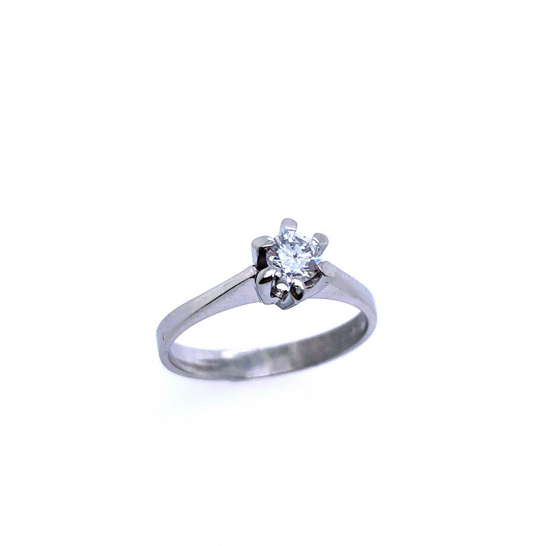 antiker-echtschmuck-antike-ringe-Solitare Weissgold 585 mit Brillant-10580-Prejou