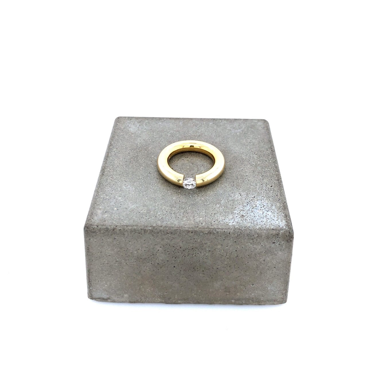 Vintage Ring Spannring Gelbgold 750 mit Brillant 0,42 ct-10385-Prejou