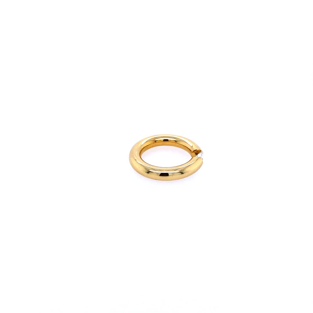 Vintage Ring-Spannring Gelbgold 750 mit Brillant 0,42 ct-10385-Prejou